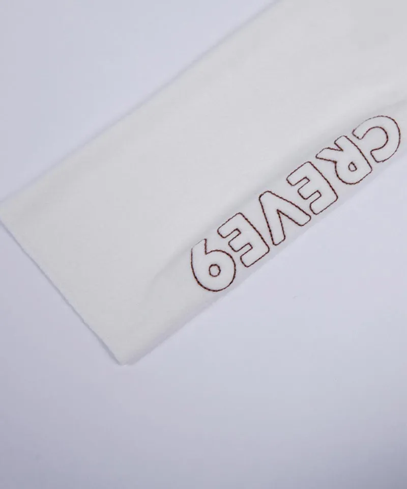 CREVE NINE: Slit High Neck T-Shirt - White