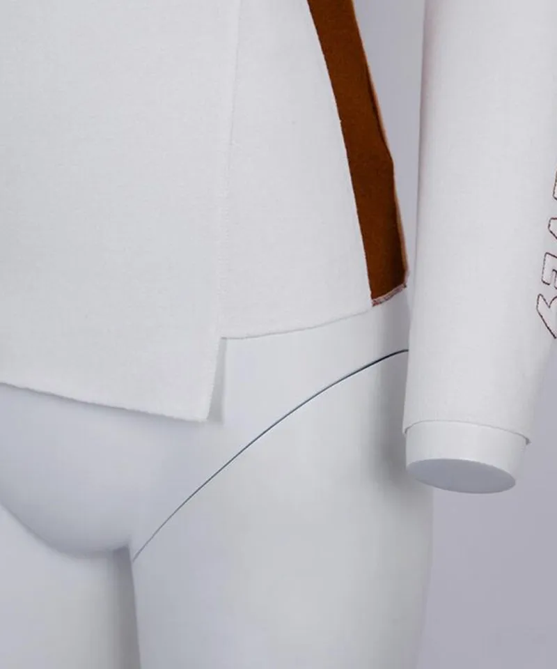 CREVE NINE: Slit High Neck T-Shirt - White