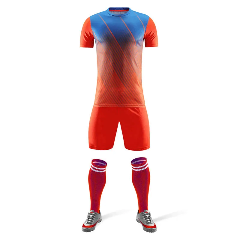 Customized Football Jerseys Men Boys Soccer Clothes Sets Short Sleeve Kids Football Uniforms Adult Kids Uniforms