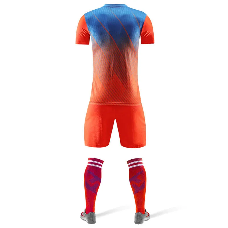Customized Football Jerseys Men Boys Soccer Clothes Sets Short Sleeve Kids Football Uniforms Adult Kids Uniforms