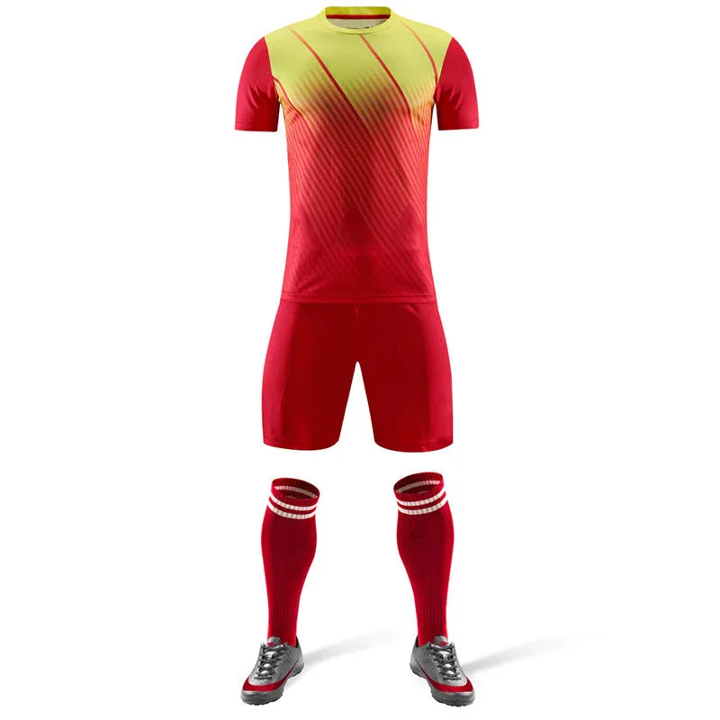 Customized Football Jerseys Men Boys Soccer Clothes Sets Short Sleeve Kids Football Uniforms Adult Kids Uniforms