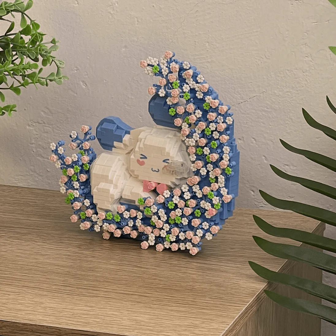 Cute LEGO Compatible Cinnamoroll Floral Moon Building Bricks