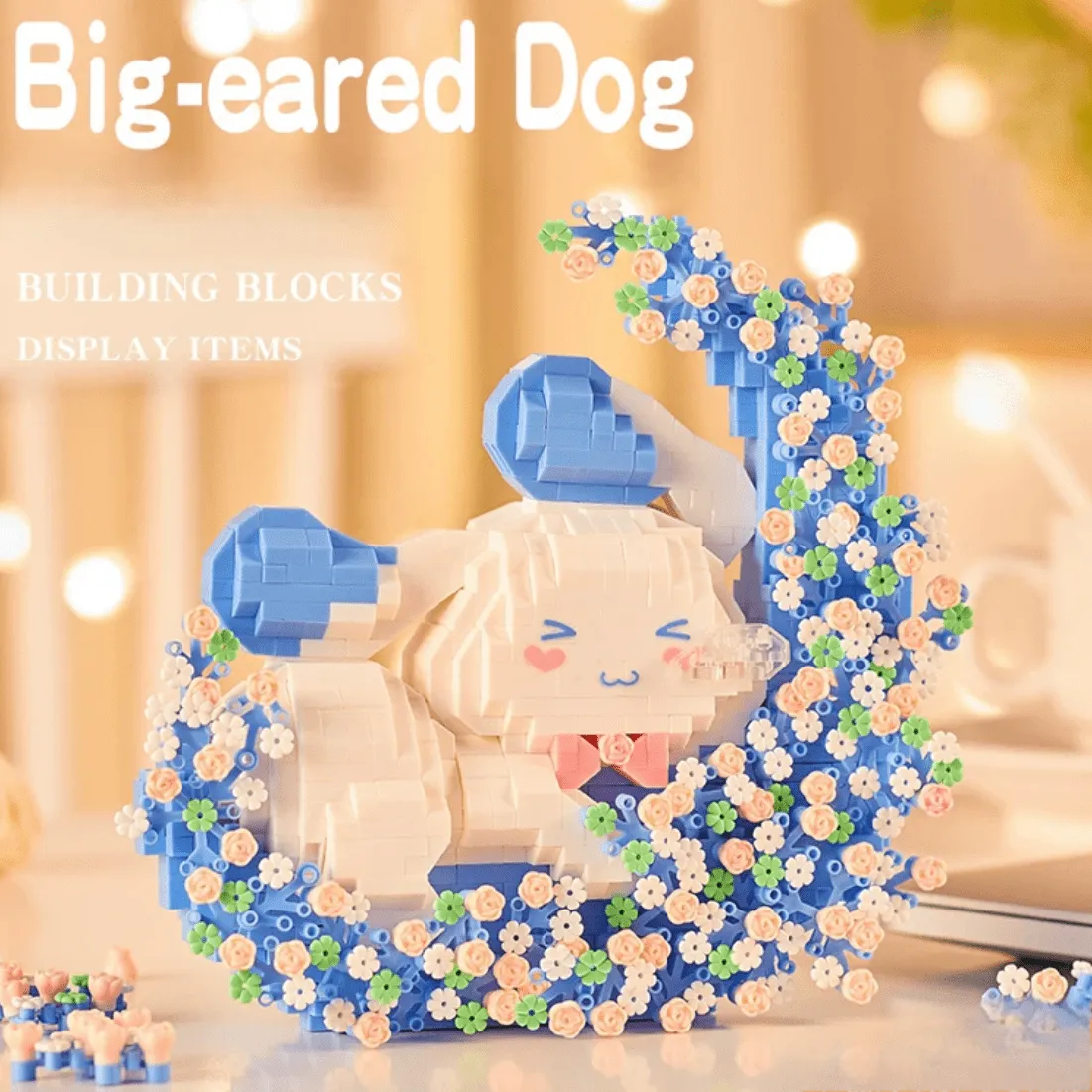 Cute LEGO Compatible Cinnamoroll Floral Moon Building Bricks