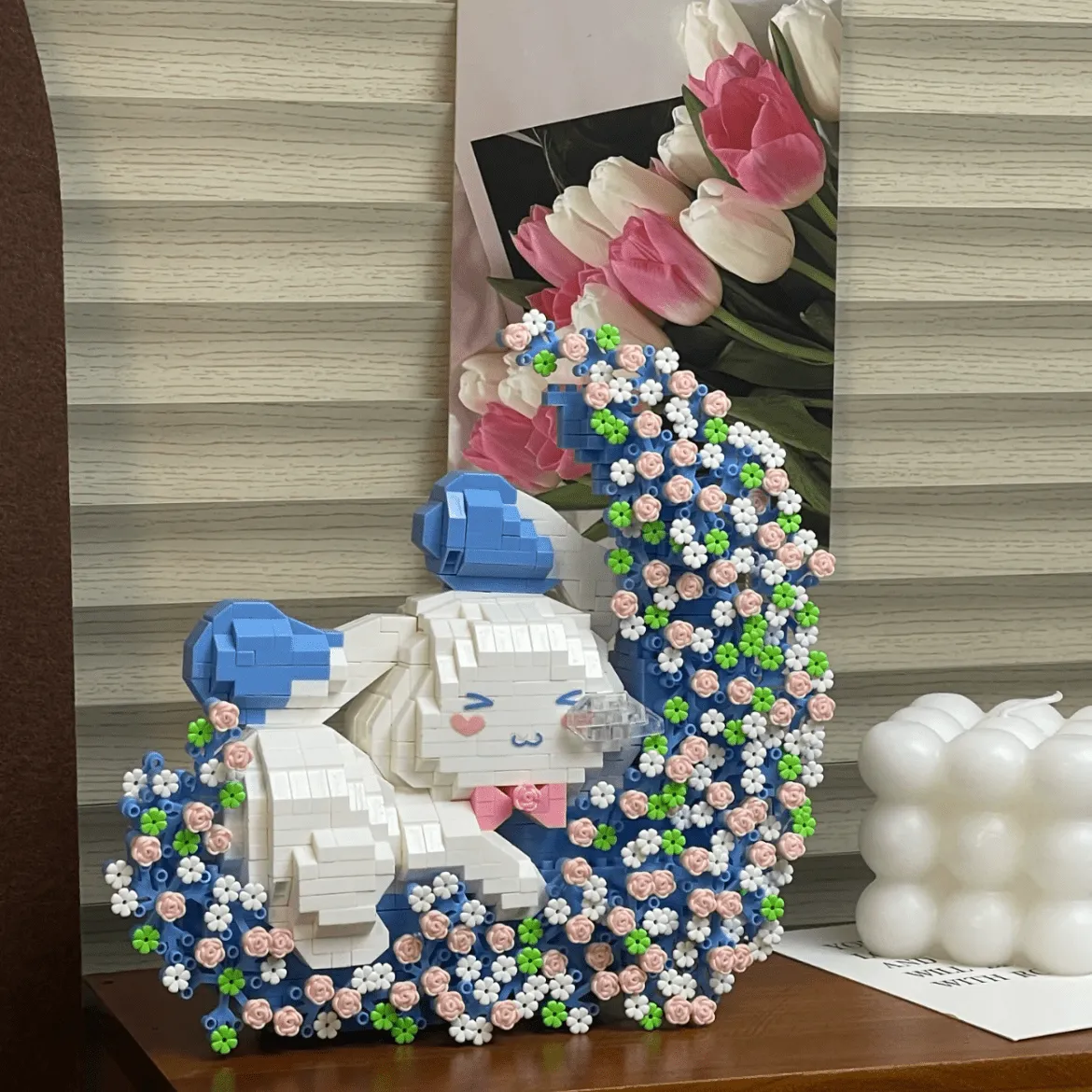 Cute LEGO Compatible Cinnamoroll Floral Moon Building Bricks
