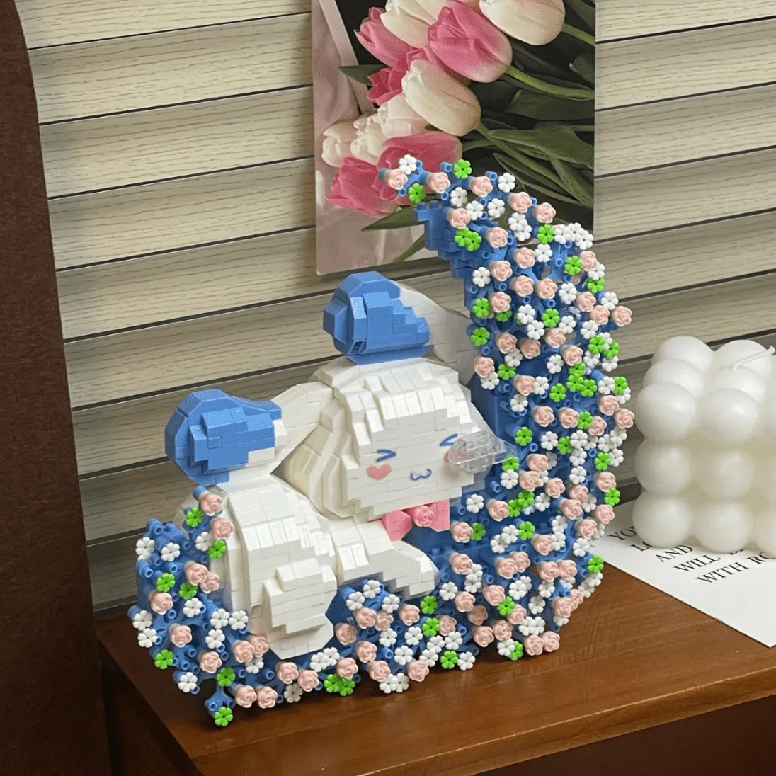 Cute LEGO Compatible Cinnamoroll Floral Moon Building Bricks