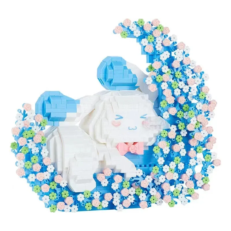 Cute LEGO Compatible Cinnamoroll Floral Moon Building Bricks