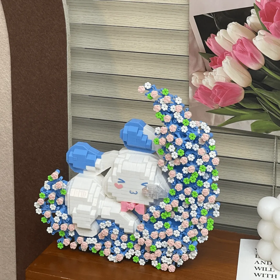 Cute LEGO Compatible Cinnamoroll Floral Moon Building Bricks
