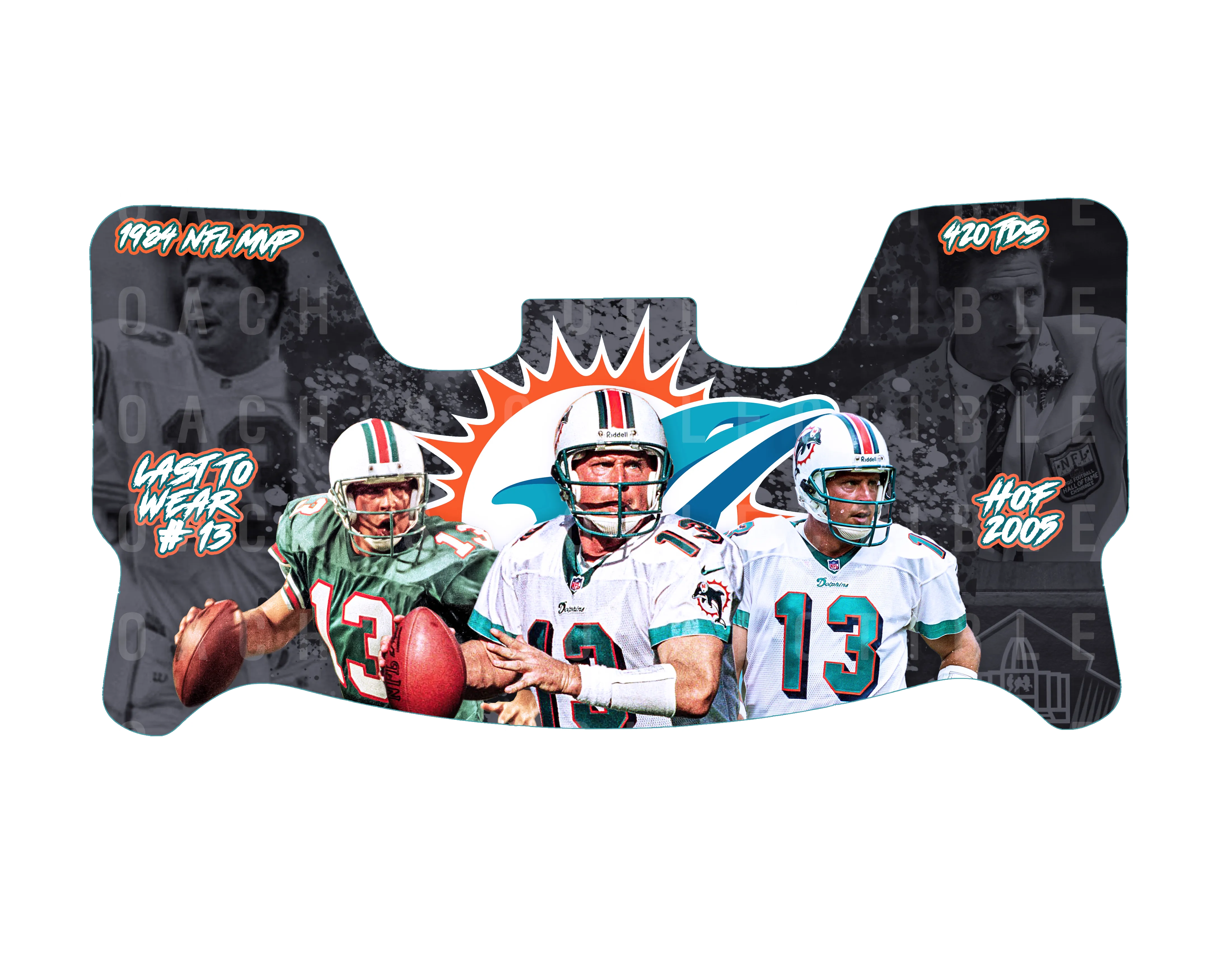 Dan Marino Custom Blackout/Eclipse Visor for Any Full Size Riddell Helmet (Universal Fit) (4)