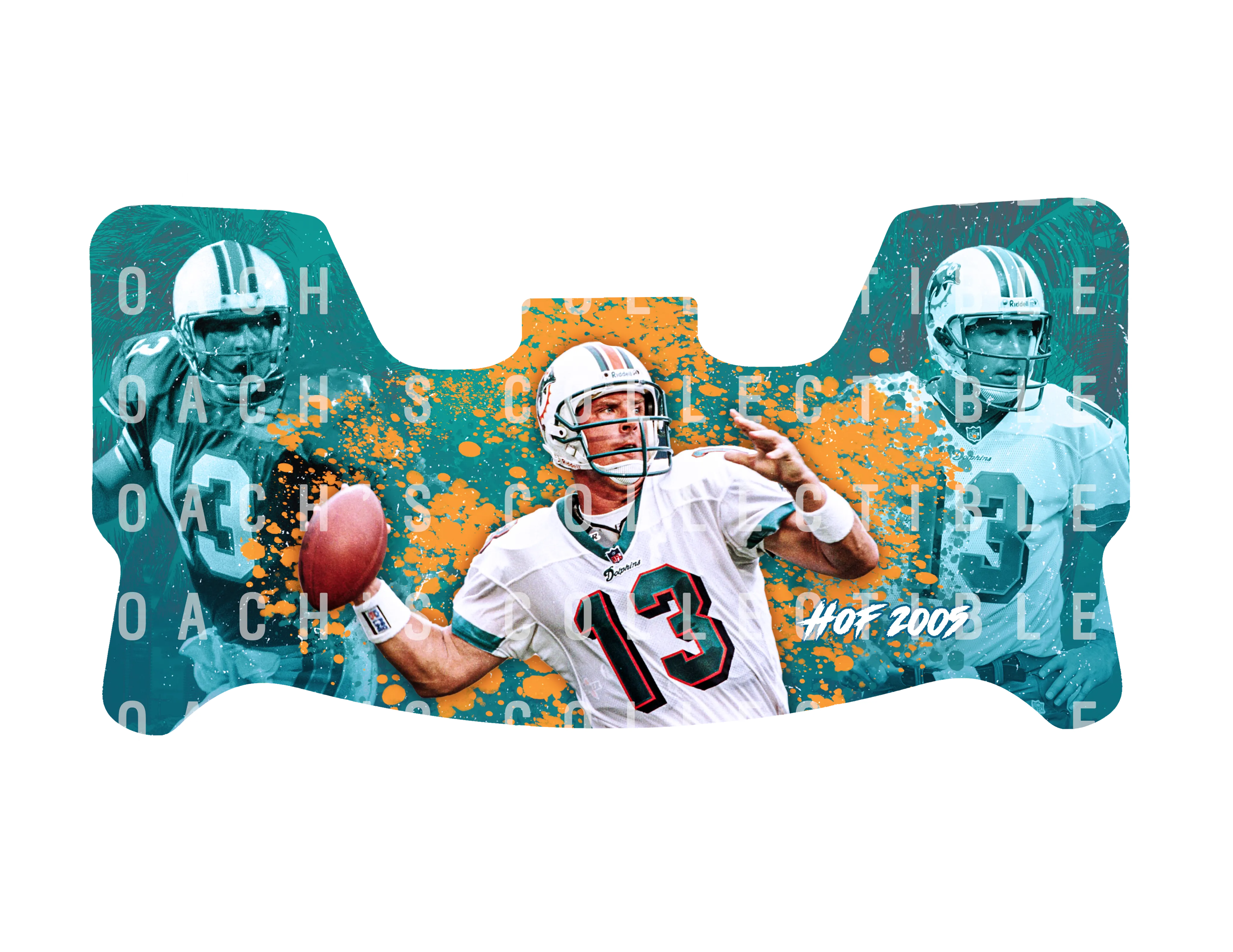 Dan Marino Custom Visor for Any Full Size Riddell Helmet (Universal Fit) (2)