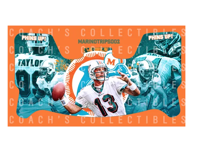 Dan Marino, Jason Taylor & Zach Thomas Triple Custom Visor for Any Full Size Riddell Helmet (Universal Fit)