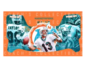 Dan Marino, Jason Taylor & Zach Thomas Triple Custom Visor for Any Full Size Riddell Helmet (Universal Fit)