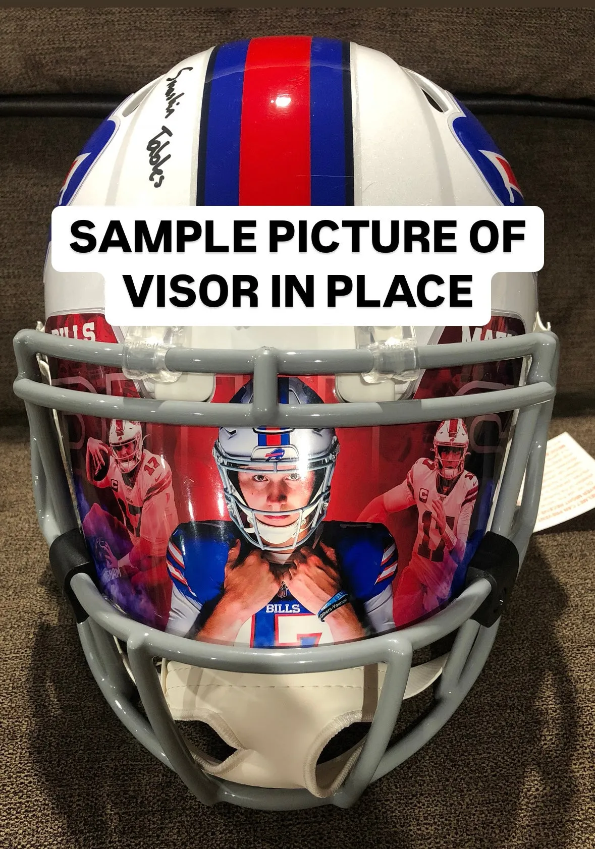 Darrelle Revis Custom Visor for Any Full Size Riddell Helmet (Universal Fit)