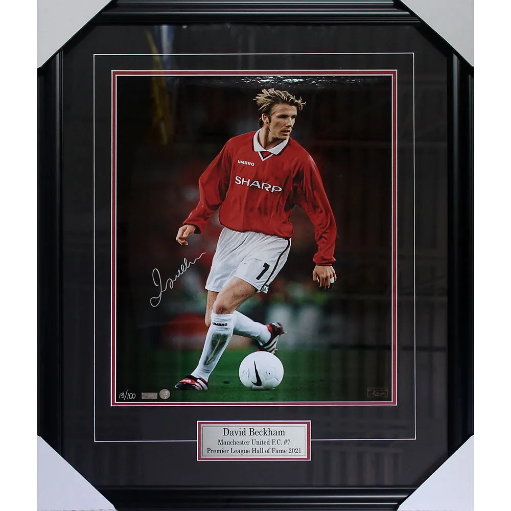 David Beckham Framed Autographed Manchester United 16X20 Photo