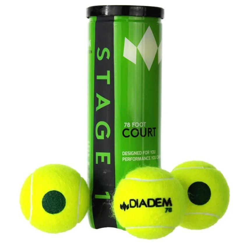 Diadem Premier Stage 1 Green Felt Junior Tennis Balls - 24 Can Case