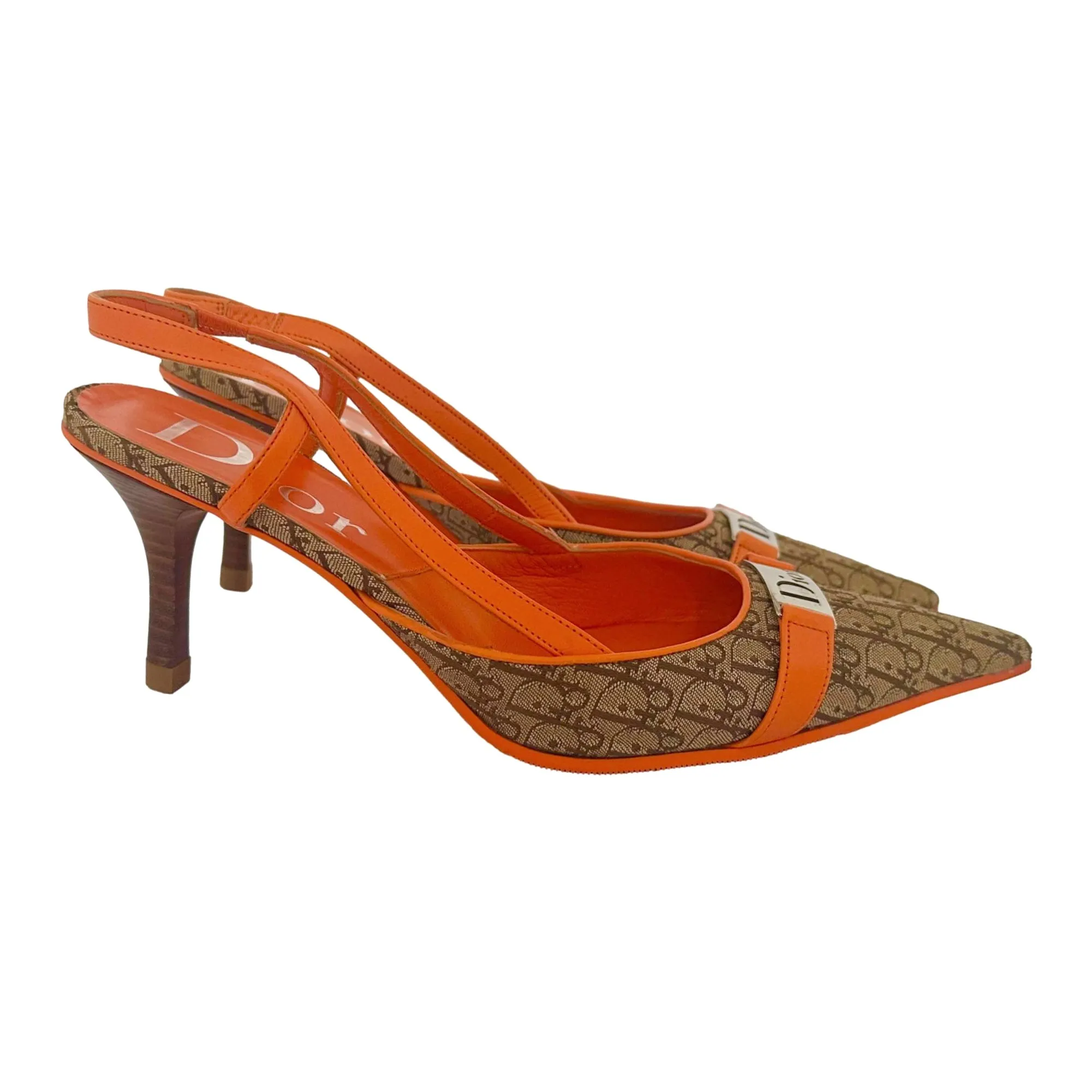 Dior Orange Logo Heels