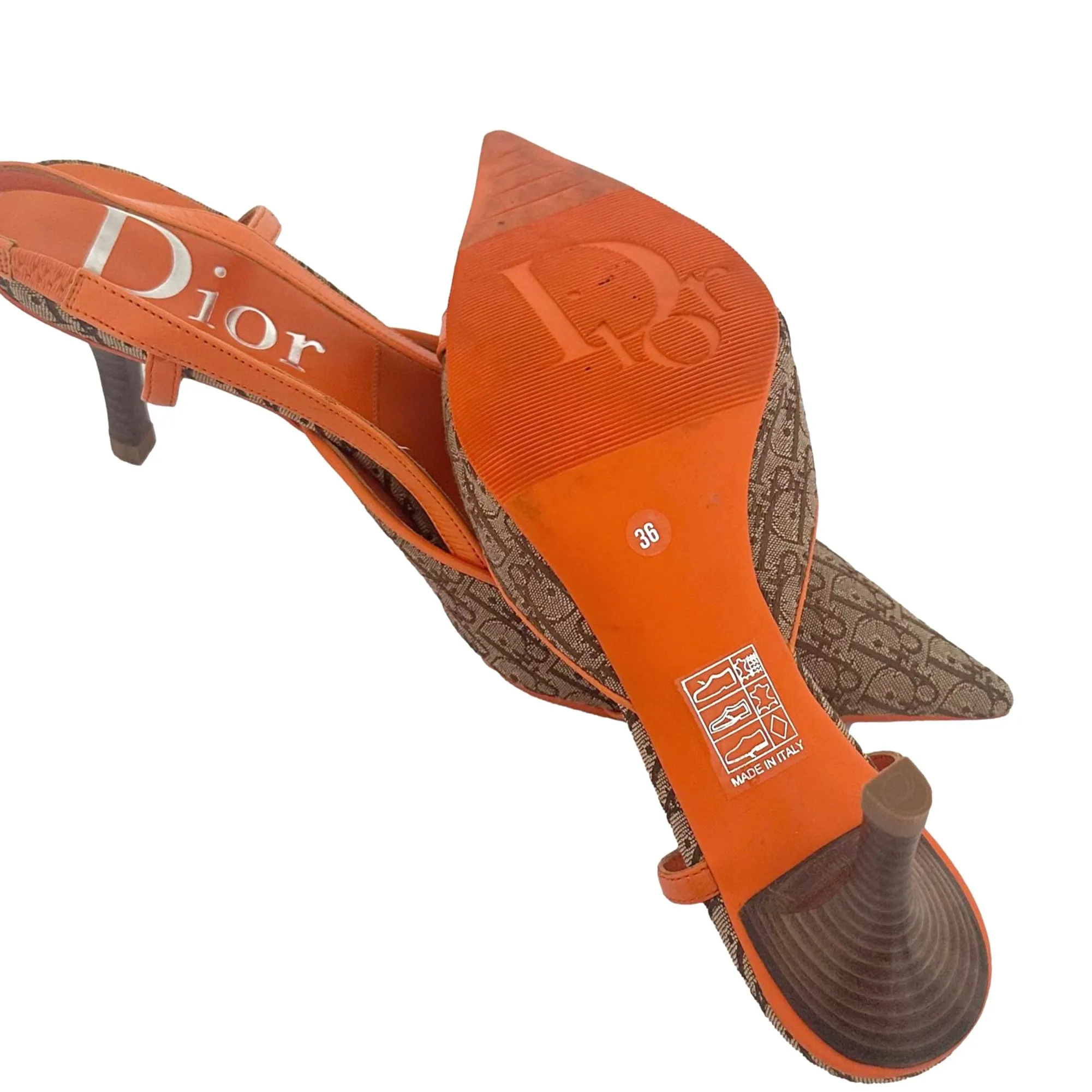 Dior Orange Logo Heels