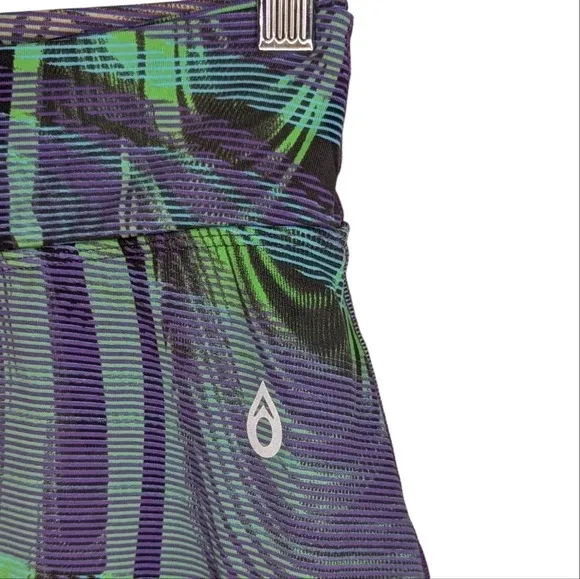 Dona Jo Geometric Print Multi-Color Ruffle Athleisure Casual Skirt Skort Size 1