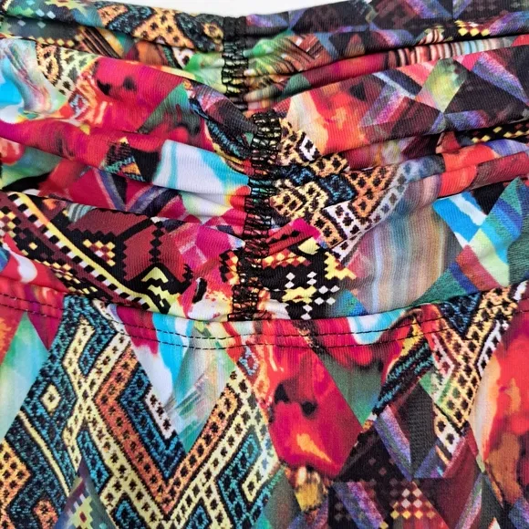 Donajo Abstract Colorful Print 14.5&quot; Skort Skirt SZ 2