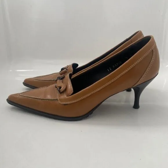 DONALD J. PLINER Italian Leather &quot;Rapid&quot; Tan/Camel Pump Heel Shoes 7