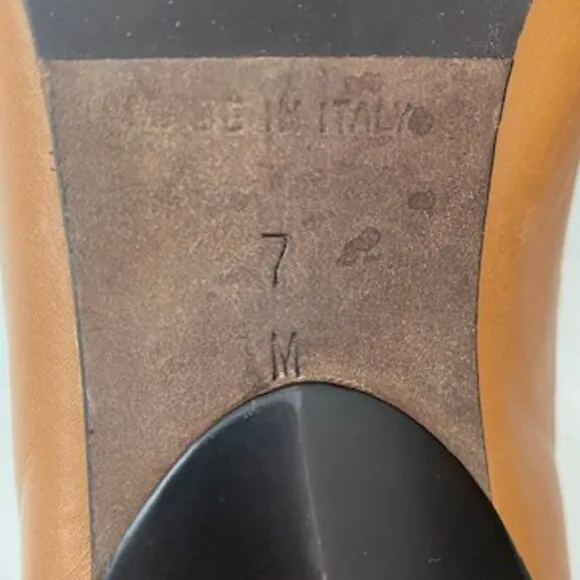 DONALD J. PLINER Italian Leather &quot;Rapid&quot; Tan/Camel Pump Heel Shoes 7