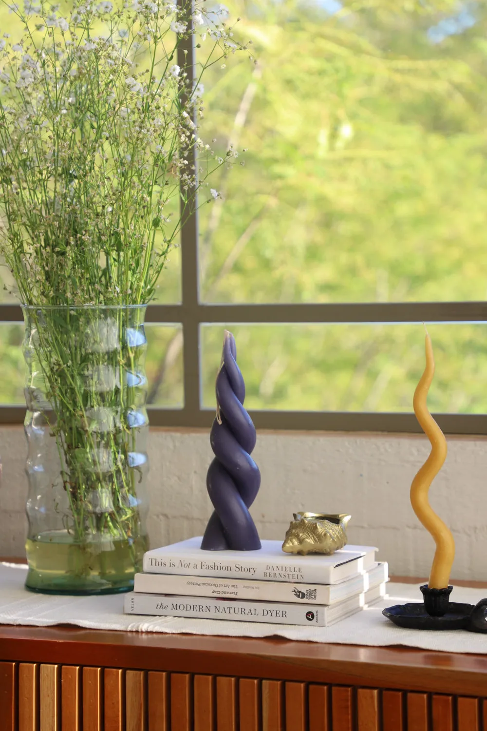 Double Spiral Beeswax Candle | Indigo