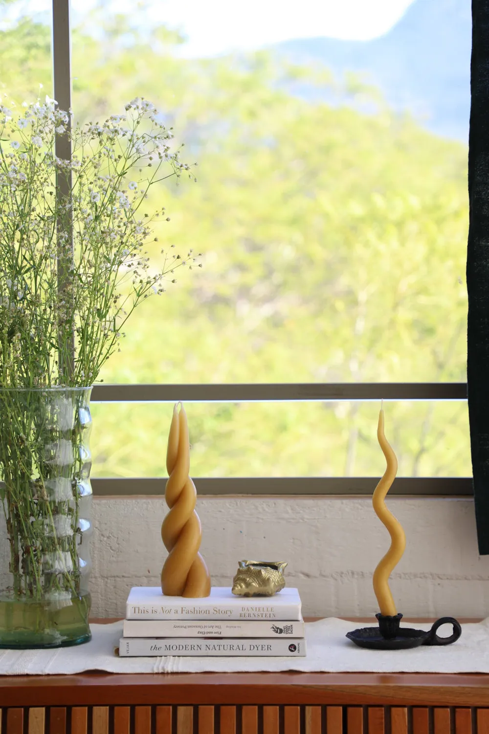 Double Spiral Beeswax Candle | Natural