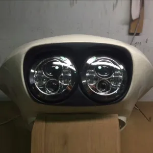 DUAL 7" DAYMAKER HID LED Replacement ROAD GLIDE Chrome Light Bulb Headlight Motorcycle Harley Bezel