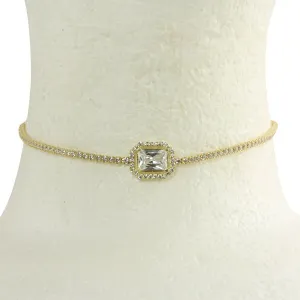 EMERALD CUT CENTET TENNIS CHOKER