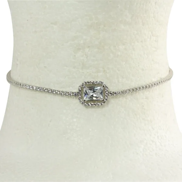 EMERALD CUT CENTET TENNIS CHOKER