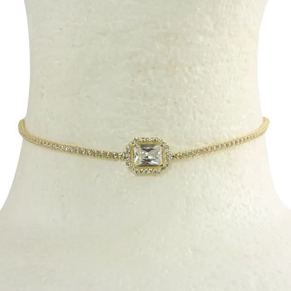 EMERALD CUT CENTET TENNIS CHOKER