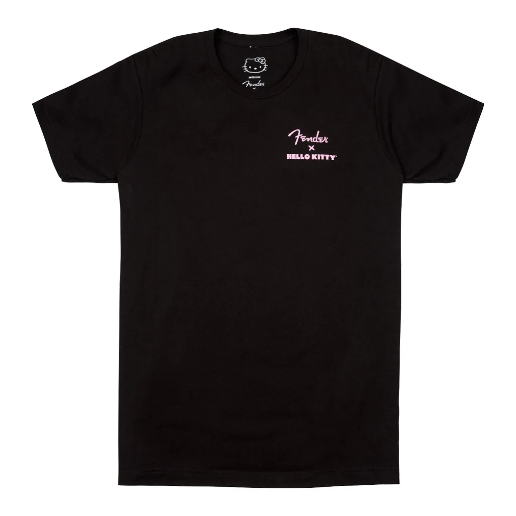 Fender Hello Kitty Back Logo Black Tee Medium