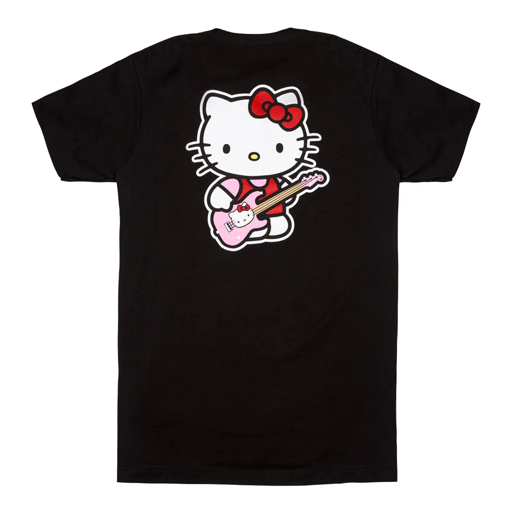 Fender Hello Kitty Back Logo Black Tee Medium