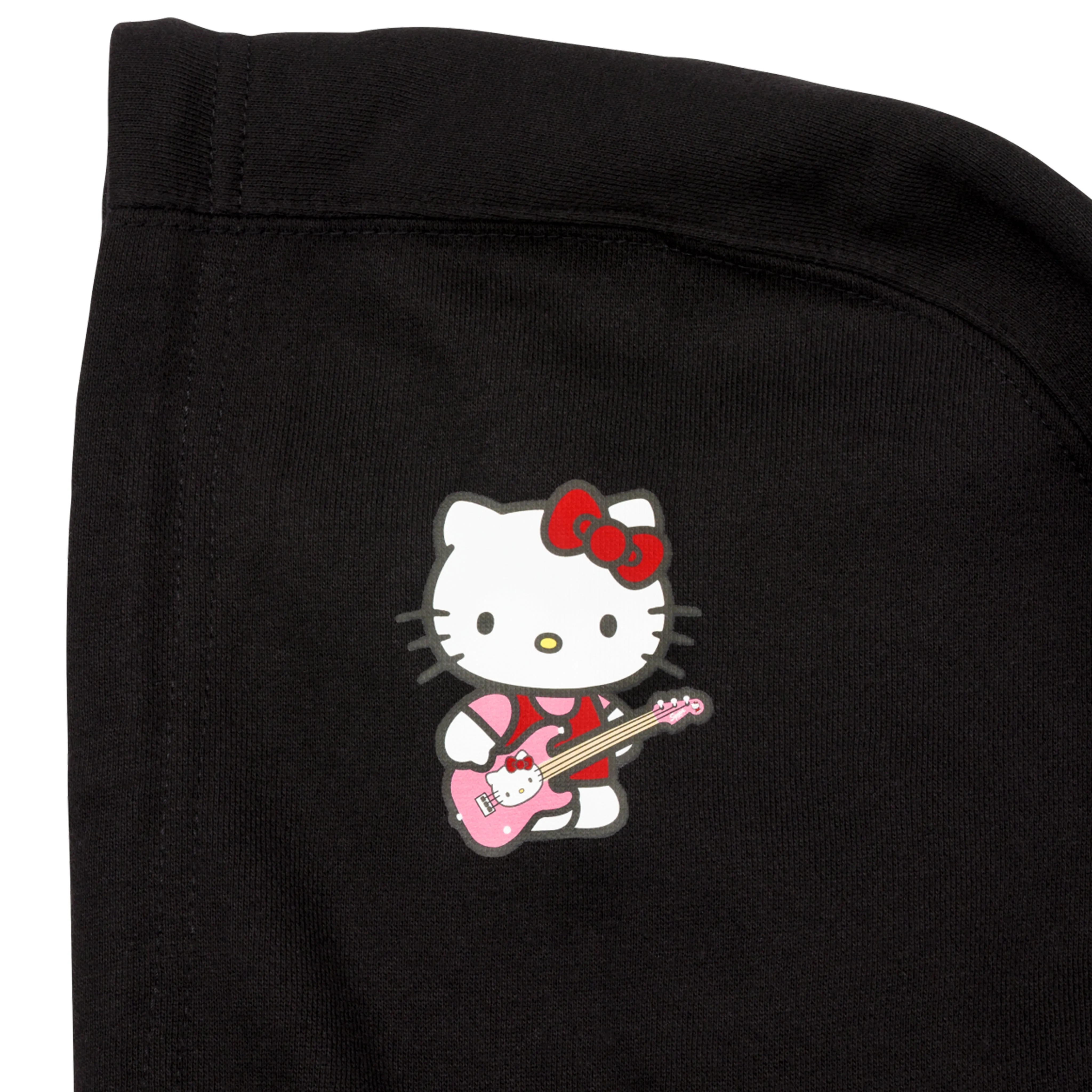 Fender Hello Kitty Black Sleeve Logo Hoodie, Black