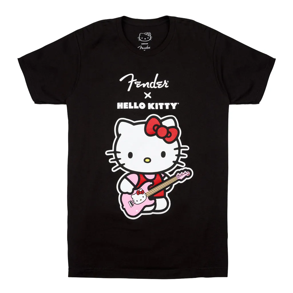 Fender Hello Kitty Front Logo Black Tee Medium