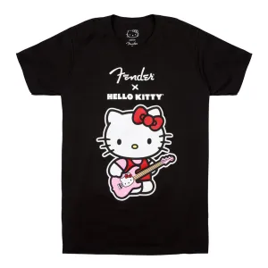 Fender Hello Kitty Front Logo Black Tee Medium