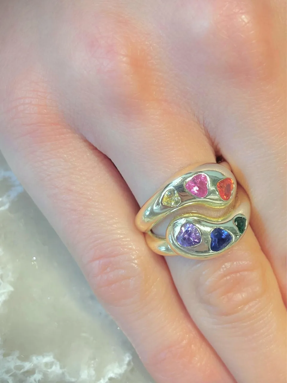 Floret Heart Ring Gold