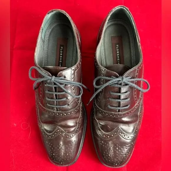 Florsheim Men's Leather Wingtip Oxford Brogue Dress Shoes, Sz 10.5