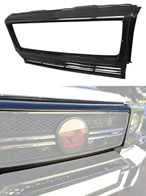G Wagon Brabus Style - W463 Carbon Fiber Front Grille Frame - Grill Trim - for W463 Mercedes Benz G Class Vehicles