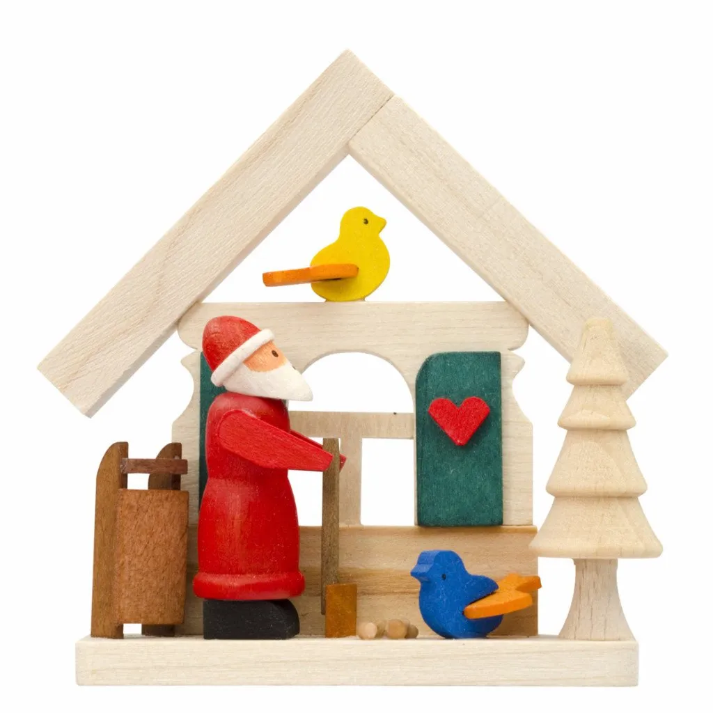 German Christmas Ornament: Santa in His Garden
