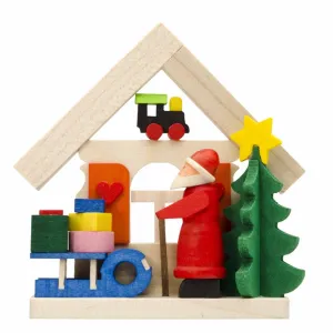 German Christmas Ornament: Santa with Sled