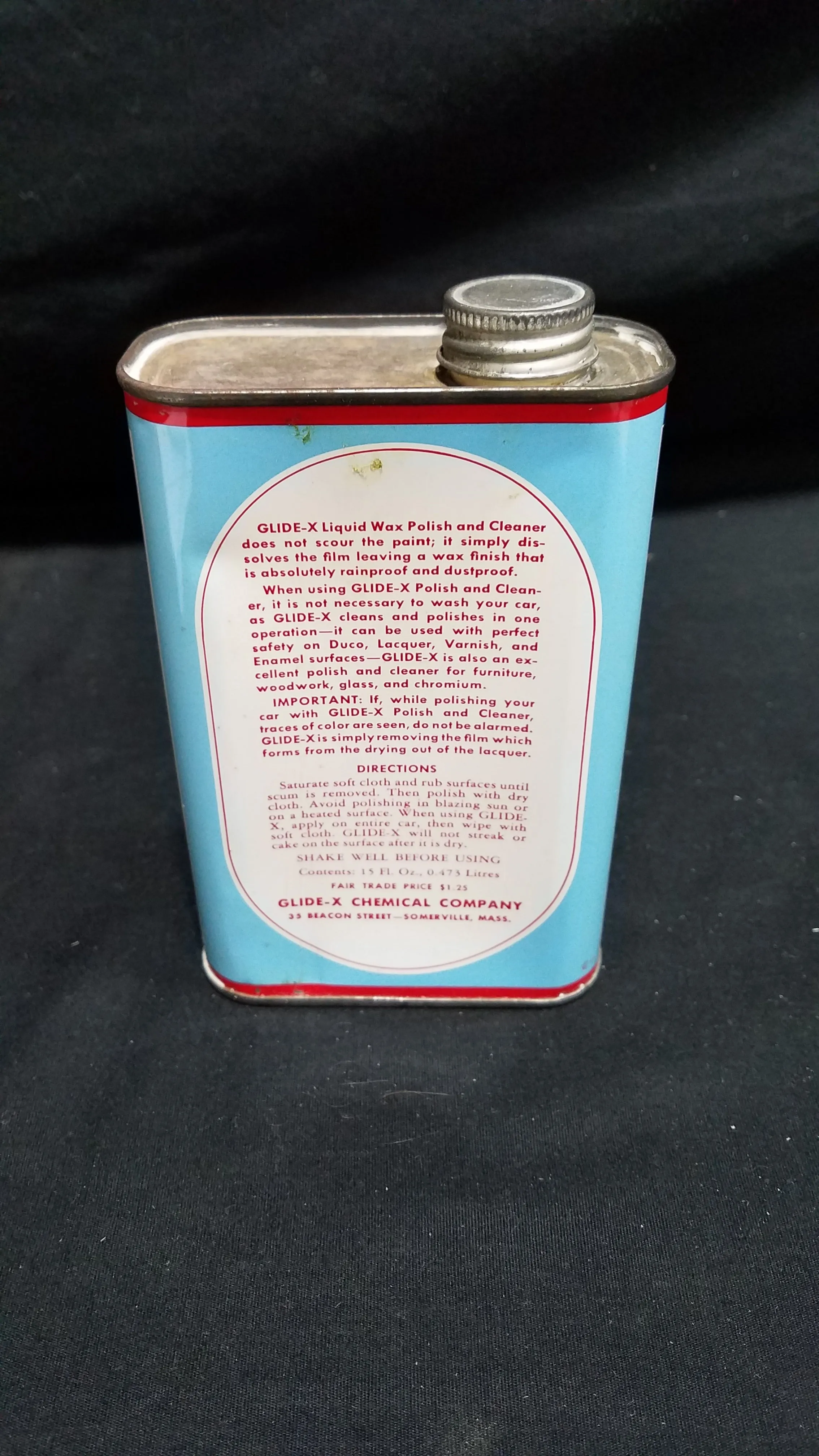Glide-X Liquid wax Polish 15oz Full Metal Can