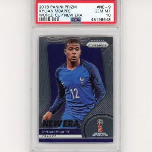 Graded 2018 Panini Prizm KYLIAN MBAPPE #NE-9 New Era Rookie Soccer Card PSA 10