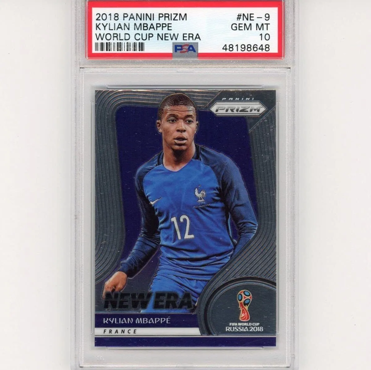 Graded 2018 Panini Prizm KYLIAN MBAPPE #NE-9 New Era Rookie Soccer Card PSA 10