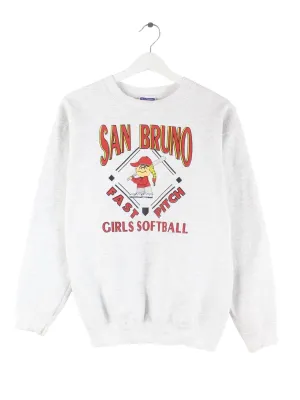 Hanes 80s Vintage San Bruno Soccer Print Sweater Grau S