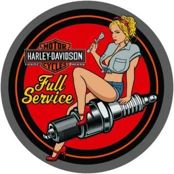 Harley-Davidson® Spark Plug Babe Embossed Tin Sign, 2011371