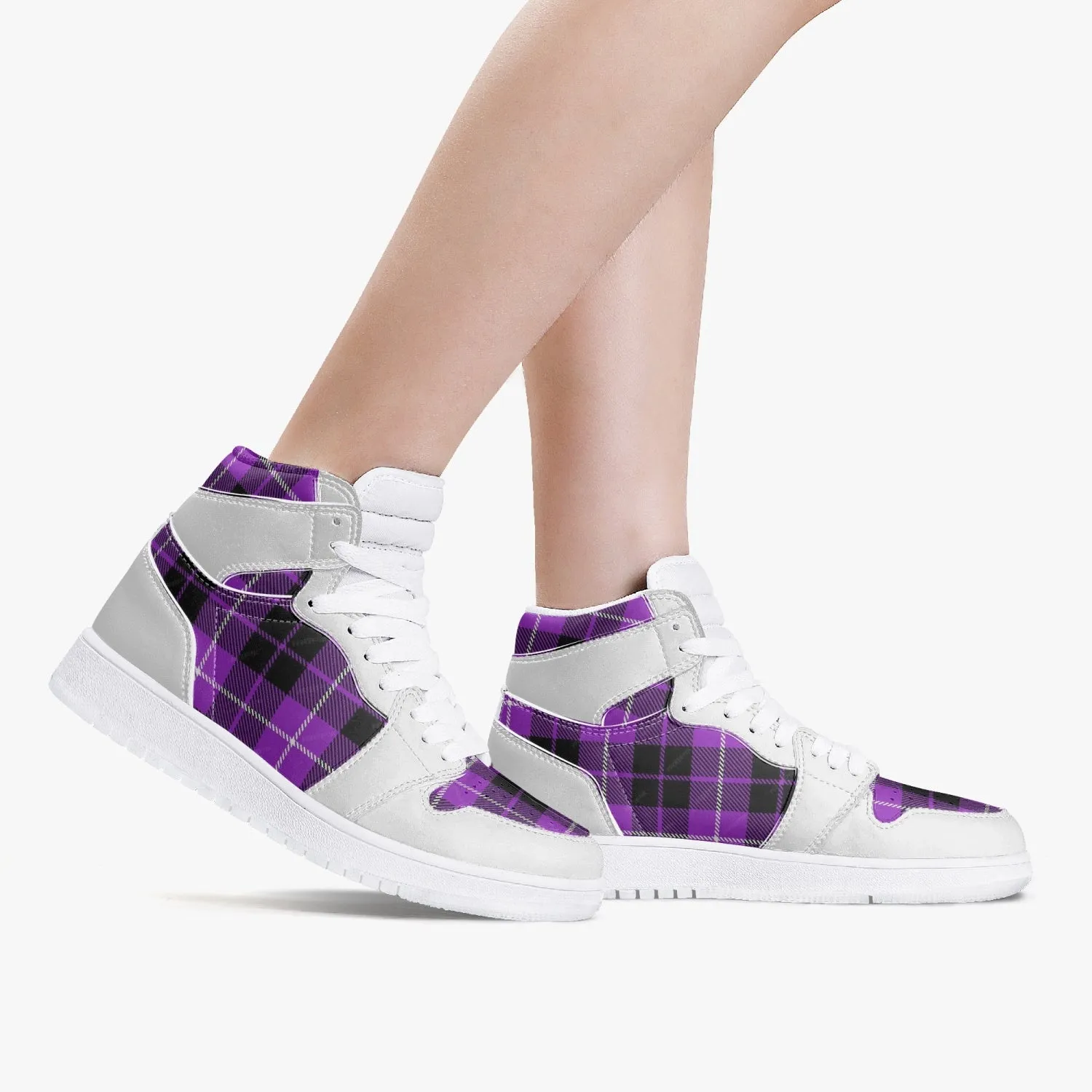 Heliotrope -  High-Top Leather Sneakers