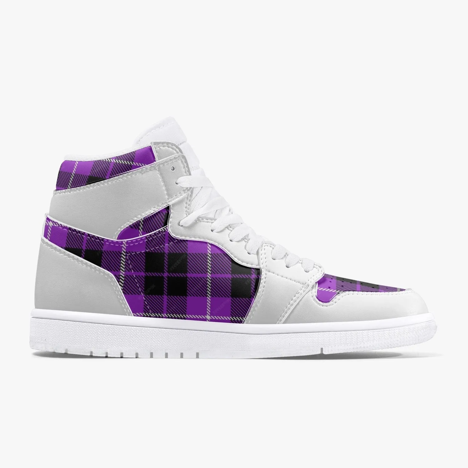 Heliotrope -  High-Top Leather Sneakers