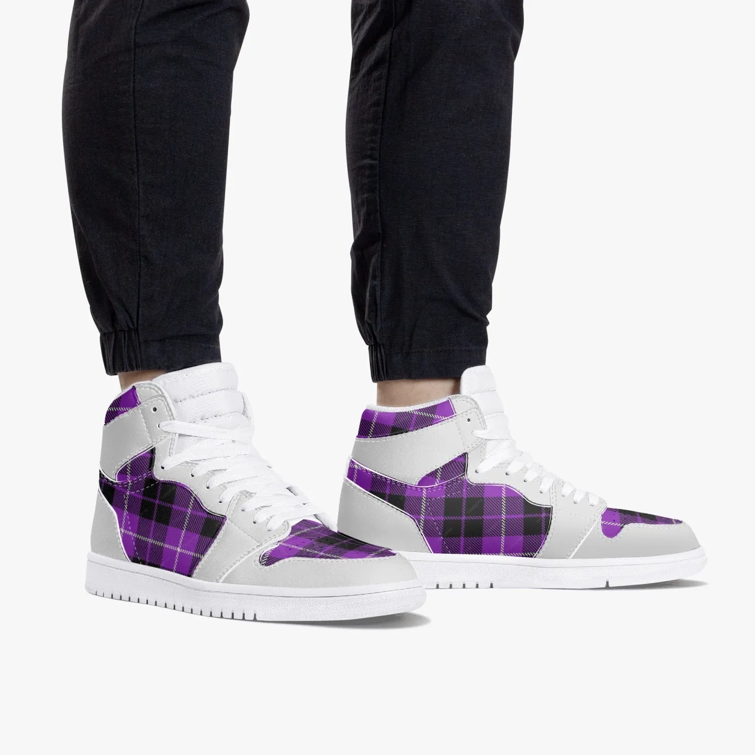 Heliotrope -  High-Top Leather Sneakers