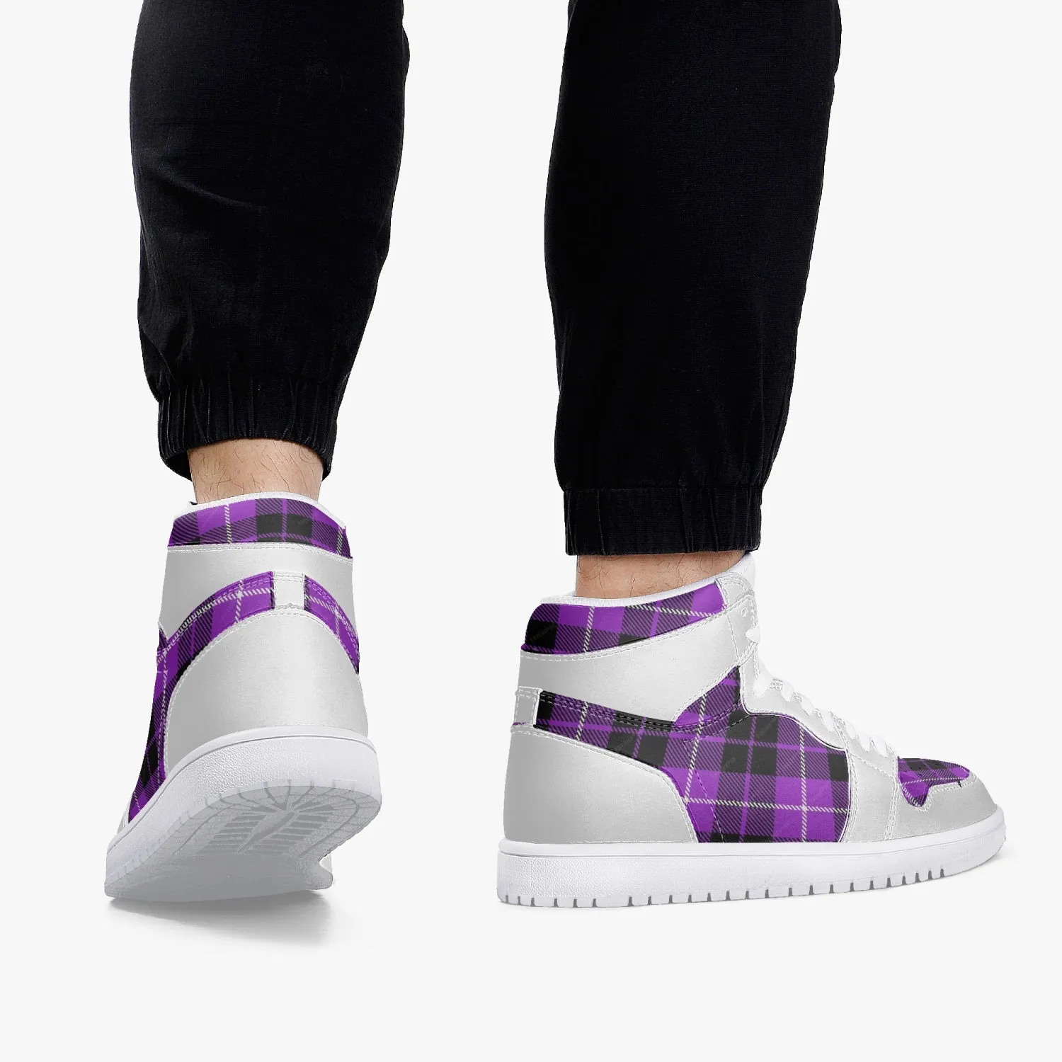 Heliotrope -  High-Top Leather Sneakers