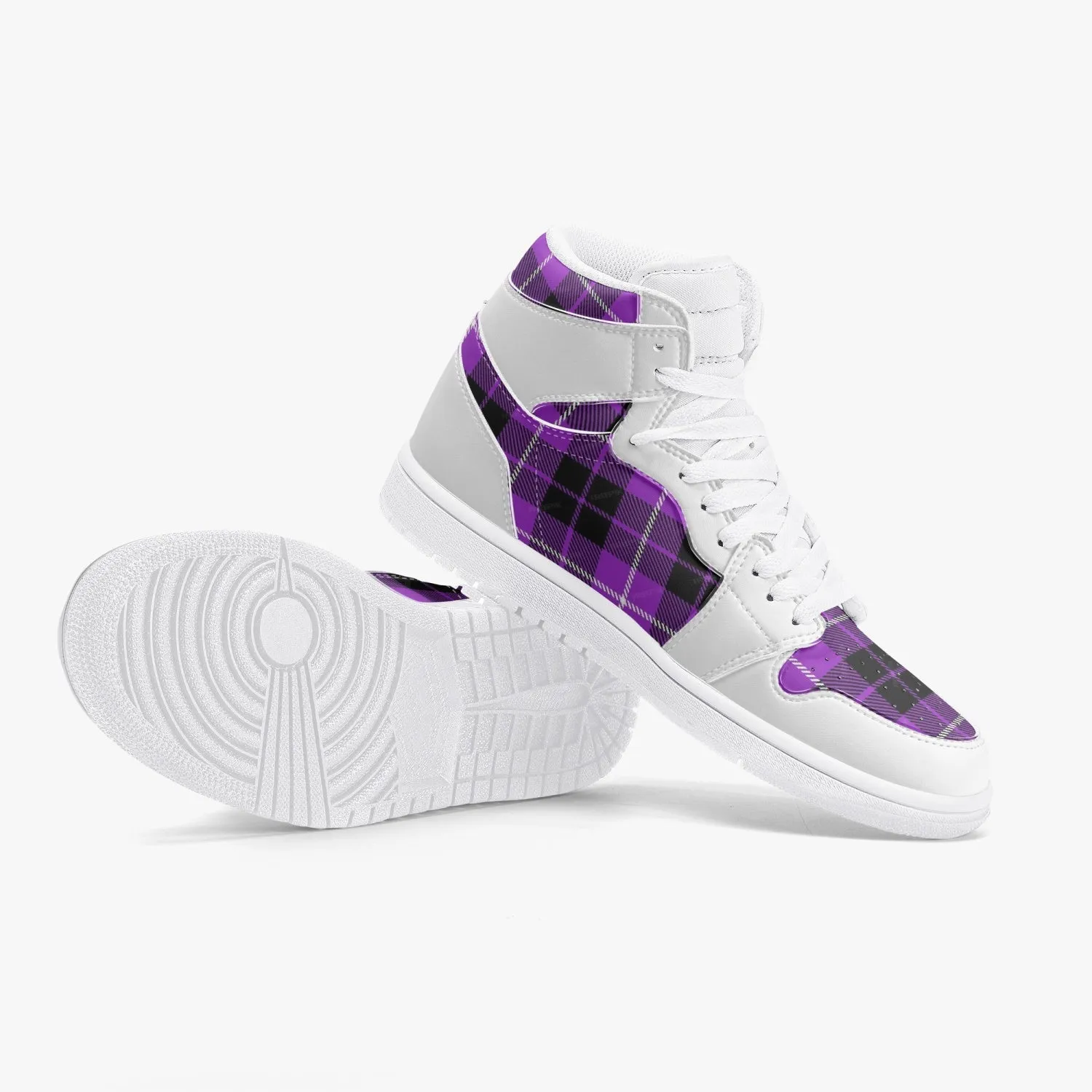 Heliotrope -  High-Top Leather Sneakers
